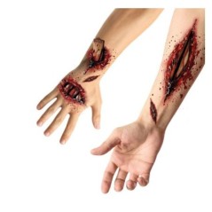 tatuajes herida abierta y huesos halloween