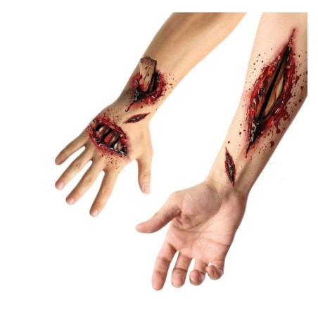 tatuajes herida abierta y huesos halloween