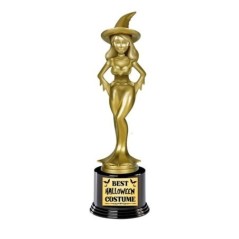 trofeo oscar o premio al mejor disfraz halloween brujita 22 cm