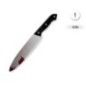 Cuchillo simil acero con sangre 31 cm halloween