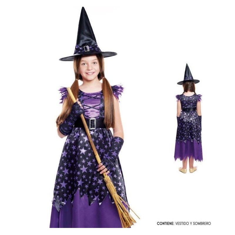 Disfraz Bruja morada para niña tallas