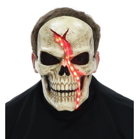 mascara calavera sangre con luz