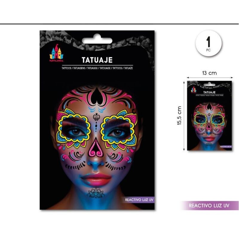 Tatuajes o calamonias catrina neon UV