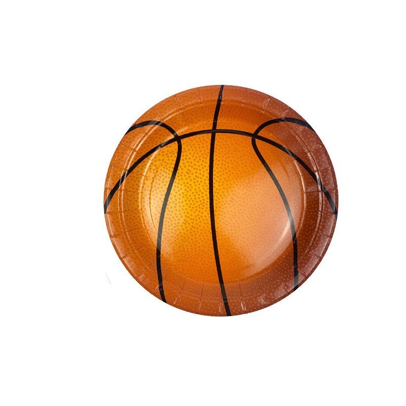 Platos cumpleaños baloncesto 6 uds de 18 cm