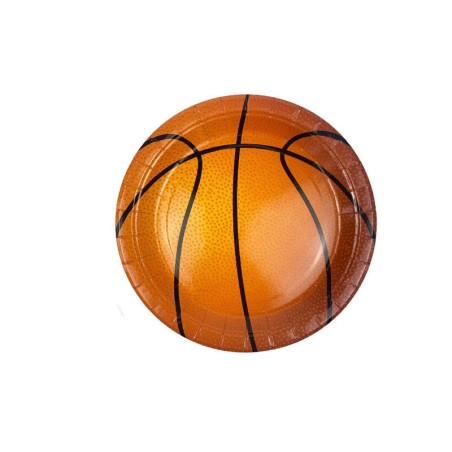 platos cumpleanos baloncesto 6 uds de 18 cm