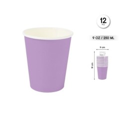 vasos lila cumpleanos 12 uds