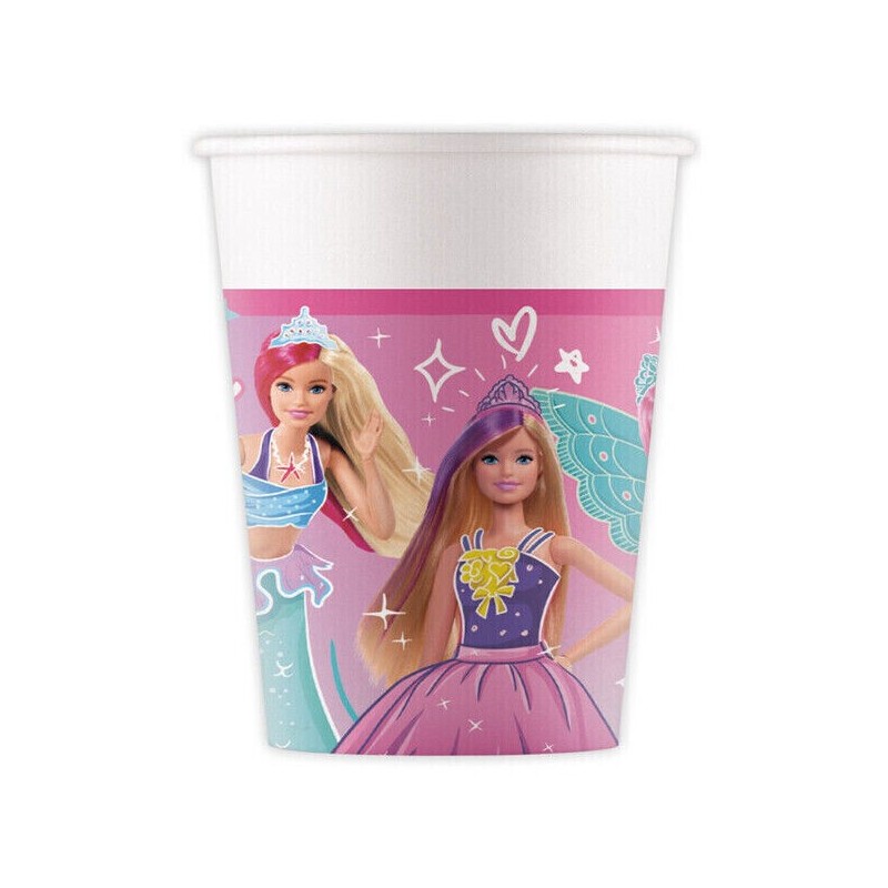 Vasos Barbie cumpleaños 6 uds