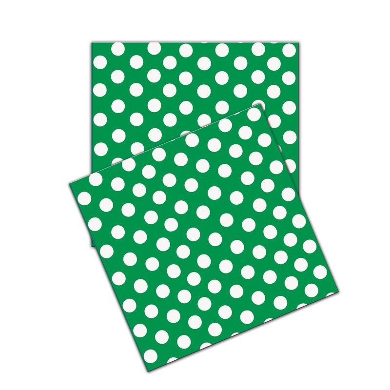 Servilletas verdes lunares blancos 20 uds 33 x 33 cm