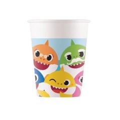 vasos de papel baby shark 8 unidades