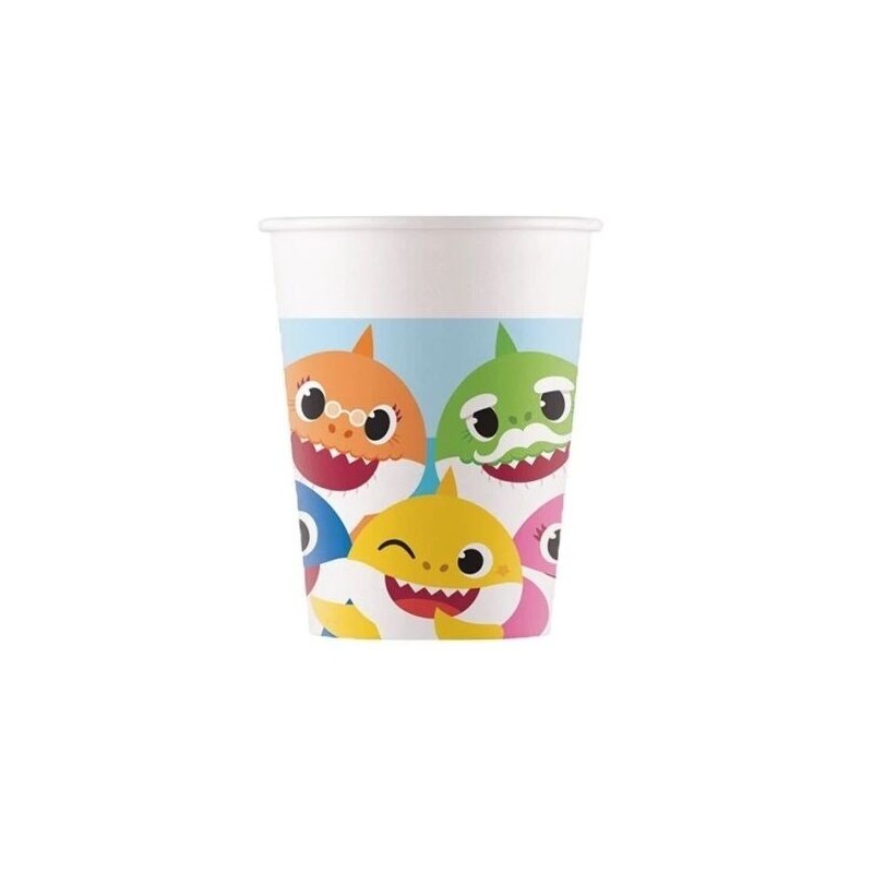 Vasos de papel Baby Shark 8 unidades