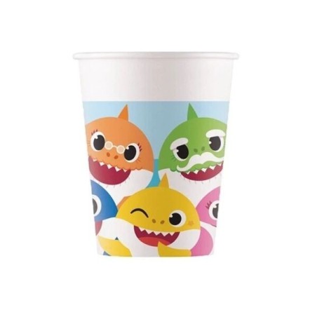 vasos de papel baby shark 8 unidades