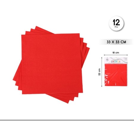 servilletas rojas cumpleanos 12 uds 33 cm
