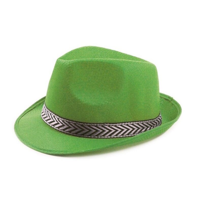 Sombrero ganster fiesta verde fluor