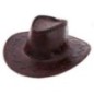 Sombrero vaquero marron oscuro simil cuero adulto