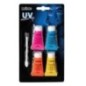 pintura facial neon uv 4 colores aplicador