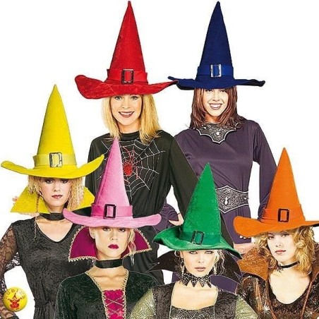 SOMBRERO BRUJA TERCIOPELO COLORES HALLOW EEN