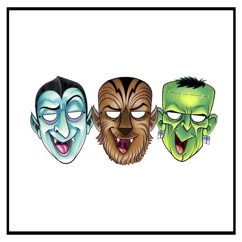 Careta halloween carton 6 unidades