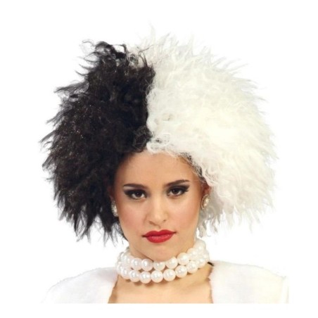 Peluca blanca y negra cruella de vil dalmatas 8434077048573 4857