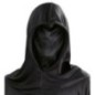 Careta sin rostro capucha negra tela halloween