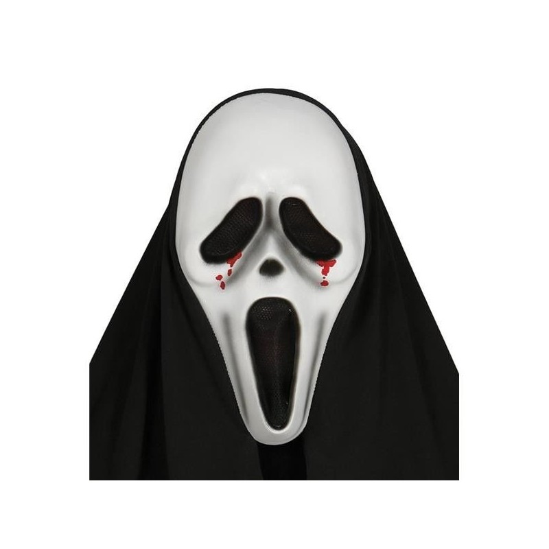Careta scream ojos sangre asesino con capucha