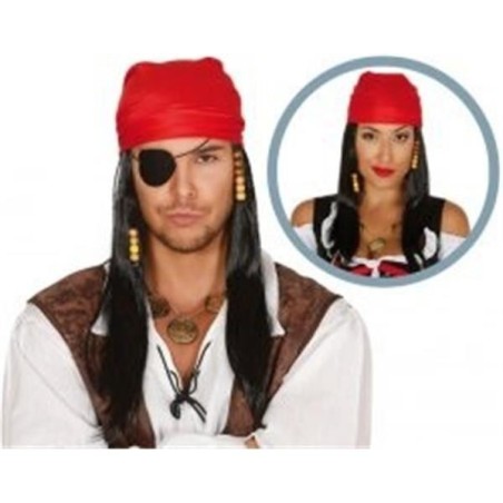 Peluca y pañuelo  pirata de los siete mares 8434077049808 4980