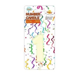 Vela fluorescente numeros 6 cm para tarta cumpleaños
