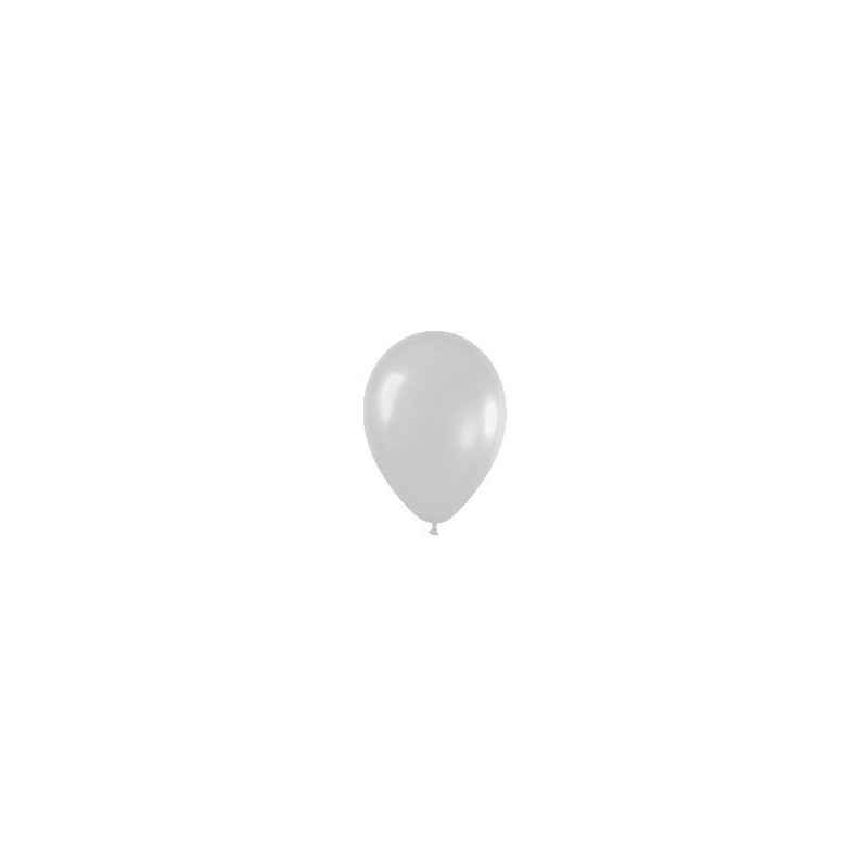 Globo plata satinado R5 12,5 cm 100 unidades latex