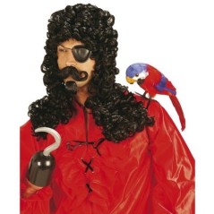 Peluca negra rizos larga capitan pirata hook 8003558620005 6200H
