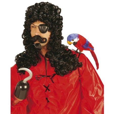 Peluca negra rizos larga capitan pirata hook 8003558620005 6200H