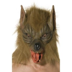 Careta lobo feroz marron con pelo latex 5020570337851 33785