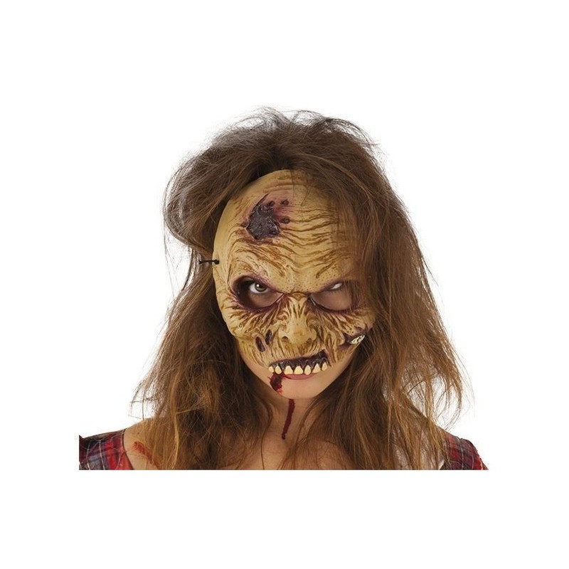 Media mascara de cara zombie terror en vinilo