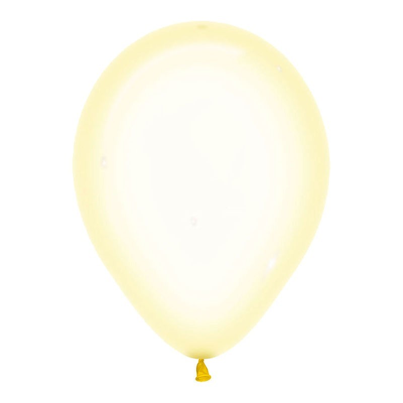Globos cristal pastel amarillo 50 uds 30 cm