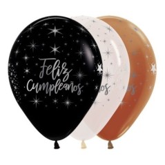 Globo feliz cumpleaños metalicos 12 uds 30 cm 7703340163062 R12 CUMPMKR