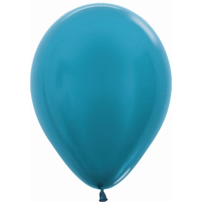 Globo Metal azul caribe Sempertex R12 30 cm  12 uds