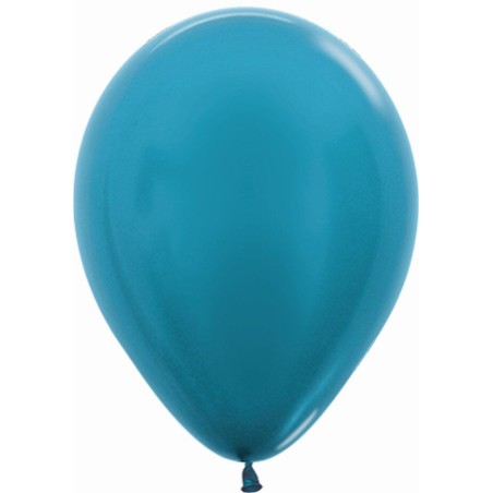 Globo Metal azul caribe Sempertex R12 30 cm  12 uds 7703340126654 R12 538 12