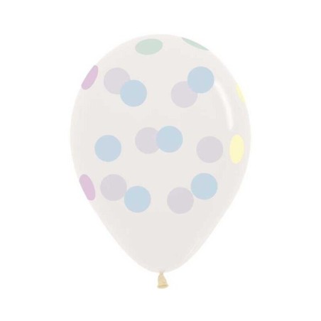 Globos cristal puntos pastel 12 uds 30 cm Sempertex 7703340173597 R12 PUNTPS