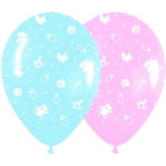 Globos rosas y azules bebe 10 uds de 12