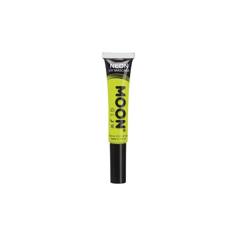 Mascara de ojos amarillo UV neon