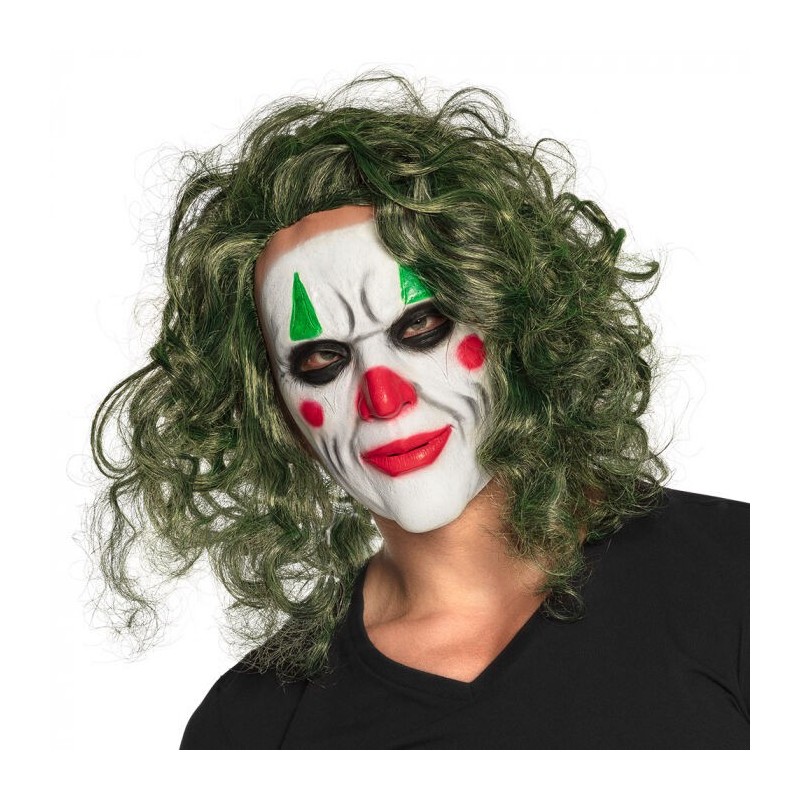 Mascara payaso de comic con pelo