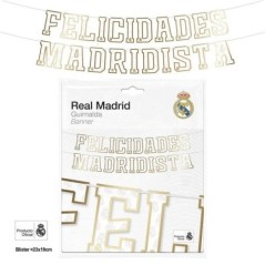 Guirnalda letrero Felicidades Madridista 8447196212280 RM21228EF