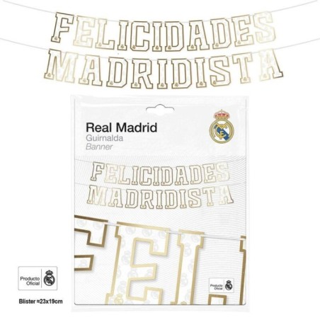 Guirnalda letrero Felicidades Madridista 8447196212280 RM21228EF