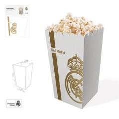 Caja para palomitas real Madrid oficial oro 3 uds 8