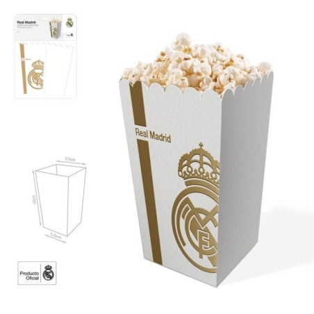 Caja para palomitas real Madrid oficial oro 3 uds 8