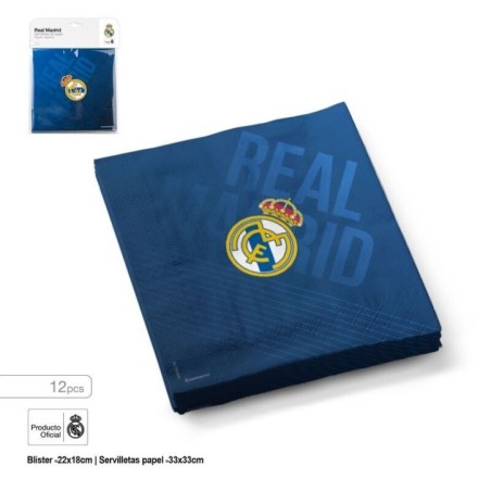 Servilletas Real Madrid oficial azules 12 uds 33 cm 8447196340280 RM34028EF