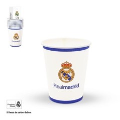 Vasos Real Madrid oficial cumpleaños blancos 8 uds 8447196346510 RM34651EF