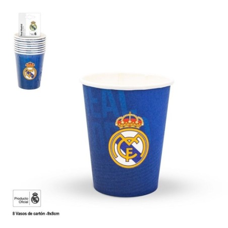 Vasos Real Madrid oficial cumpleaños azules 8 uds 8447196346527 RM34652EF