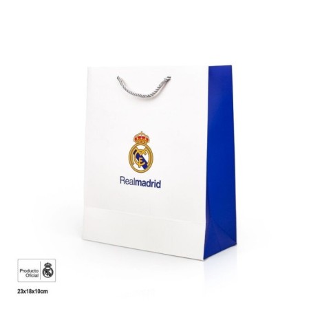 Bolsa regalo Real Madrid oficial blanca 23x18x10 cm 8447196382006 RM38200EF