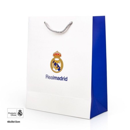 Bolsa regalo Real Madrid oficial blanca 30x12x40 cm 8447196382020 RM38202EF