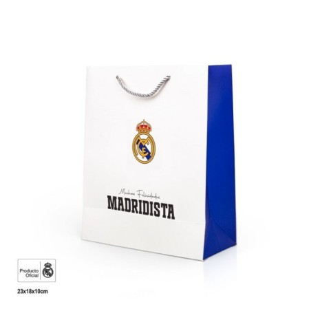 Bolsa regalo Real Madrid oficial Felicidades Madridista 23x18x10 cm 8447196382129 RM38212EF