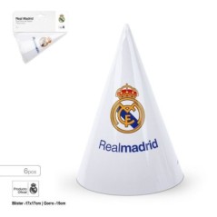 Sombreros cumpleaños Real Madrid oficial 6 uds 15 cm 8447196401608 RM40160EF
